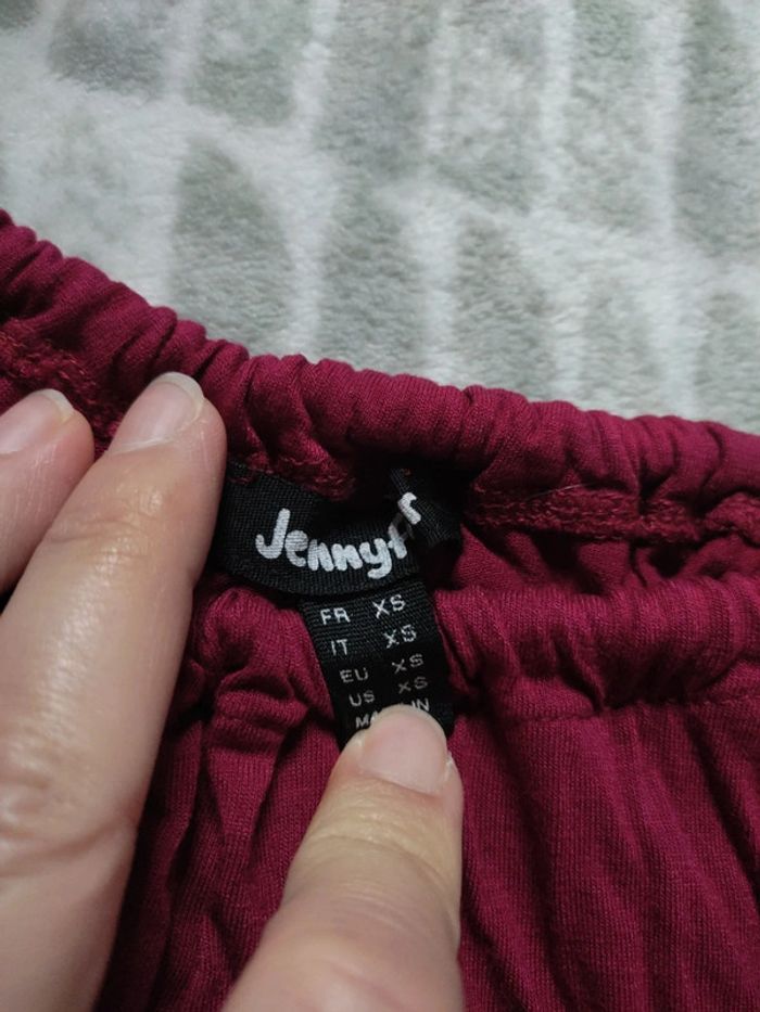 Top débardeur bordeaux Jennyfer taille 34 xs - photo numéro 3