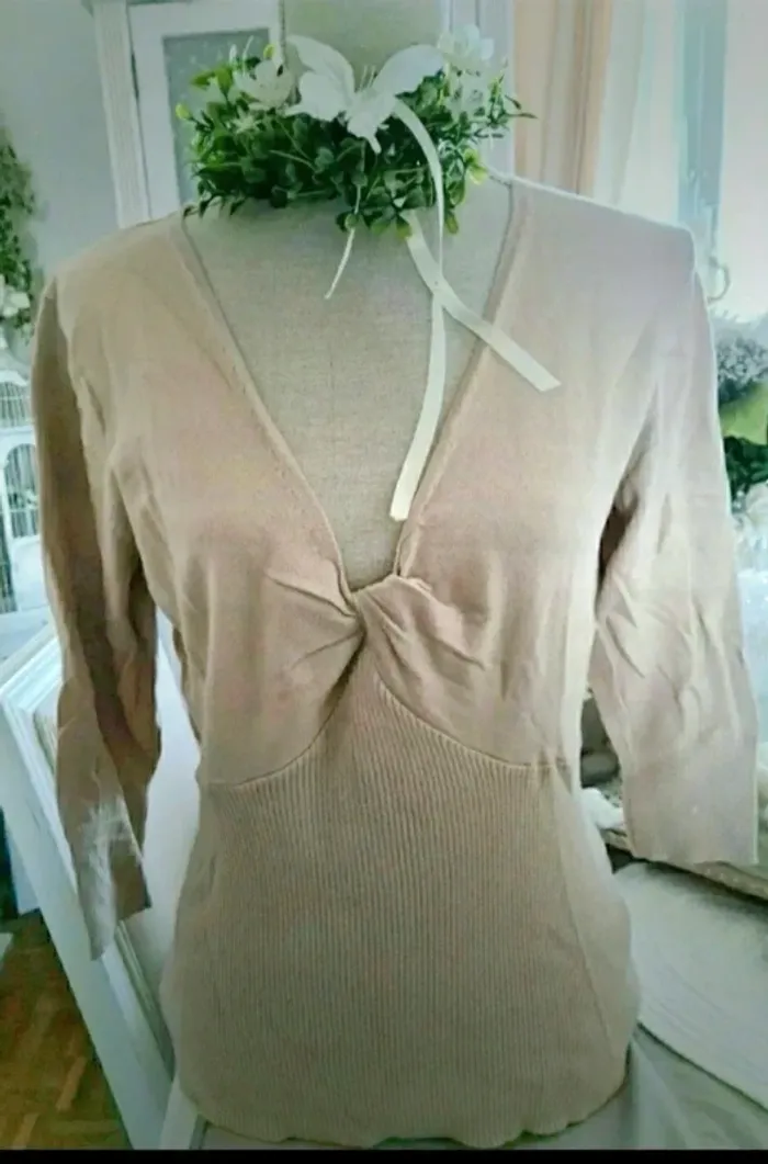 Pull fin beige Côté Femme Taille 46/48 Neuf - photo numéro 3