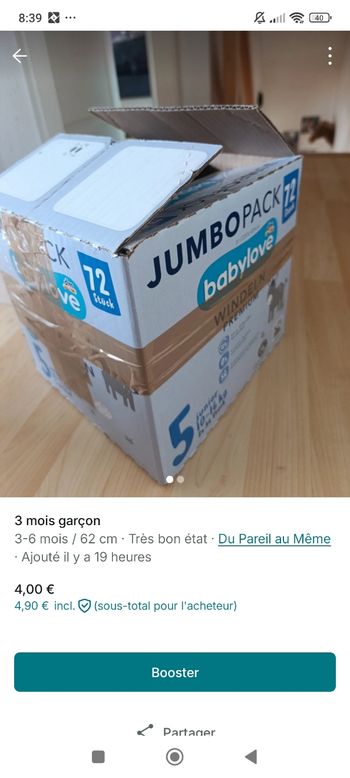 Lots 3 mois garçon -0.26 cts la pièce 