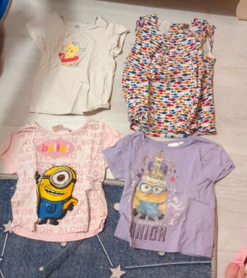 Lot de tee shirt fille manches courtes 24 mois 