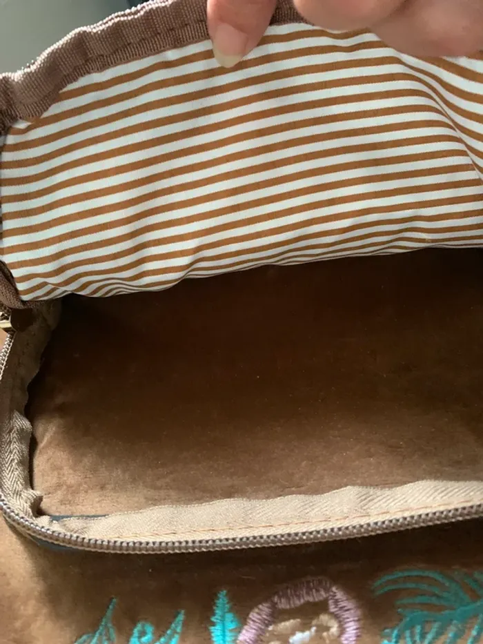 Mini sac à dos marron velours motif - photo numéro 13