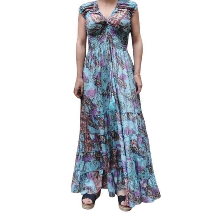 Magnifique robe longue avec soie - photo numéro 3