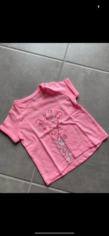 Tee shirt manches courtes Girafe fille 6 mois