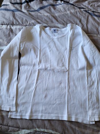 maillot de corps petit bateau 12ans manches longues blanc  (2e)