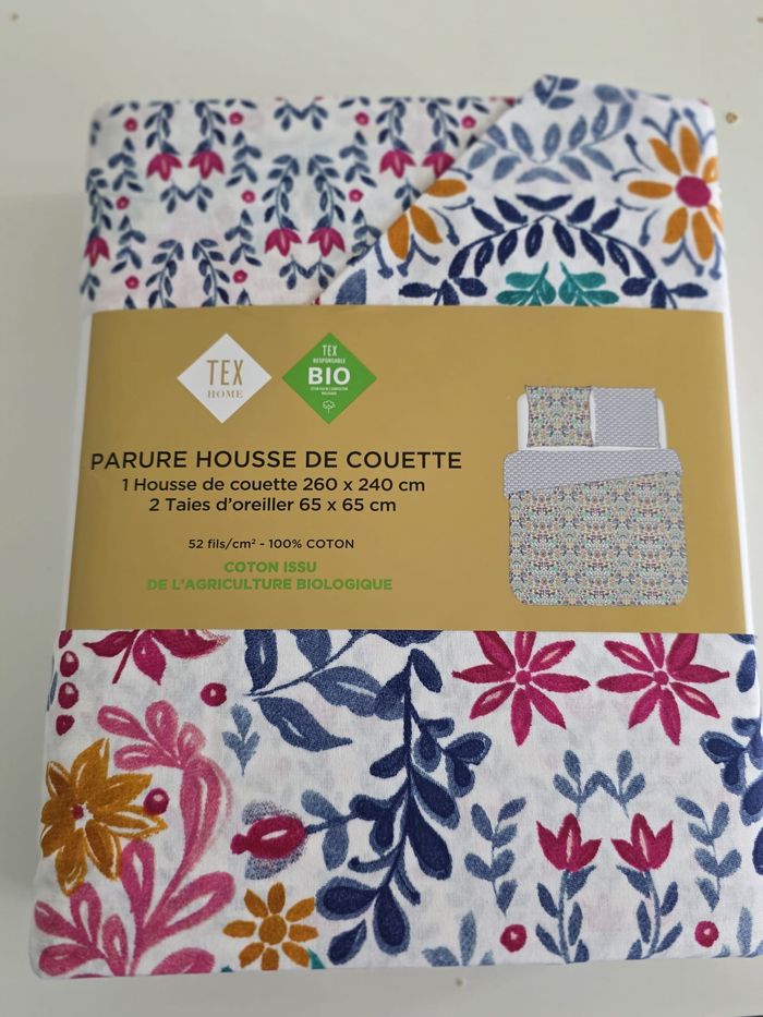 Parure housse de couette florale 260X240cm