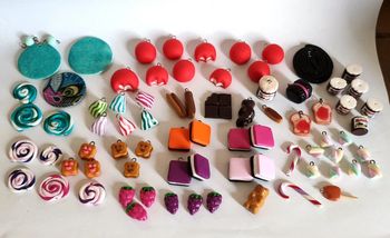 Lot de perles breloques gourmandises en fimo