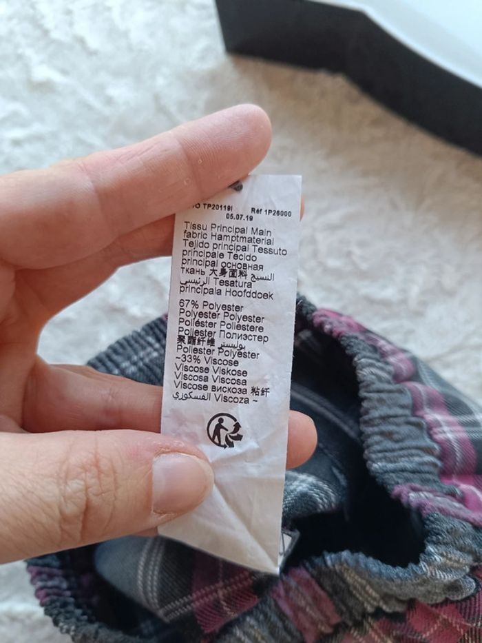 Short Fille 18 mois à carreaux Z grain de blé - photo numéro 5