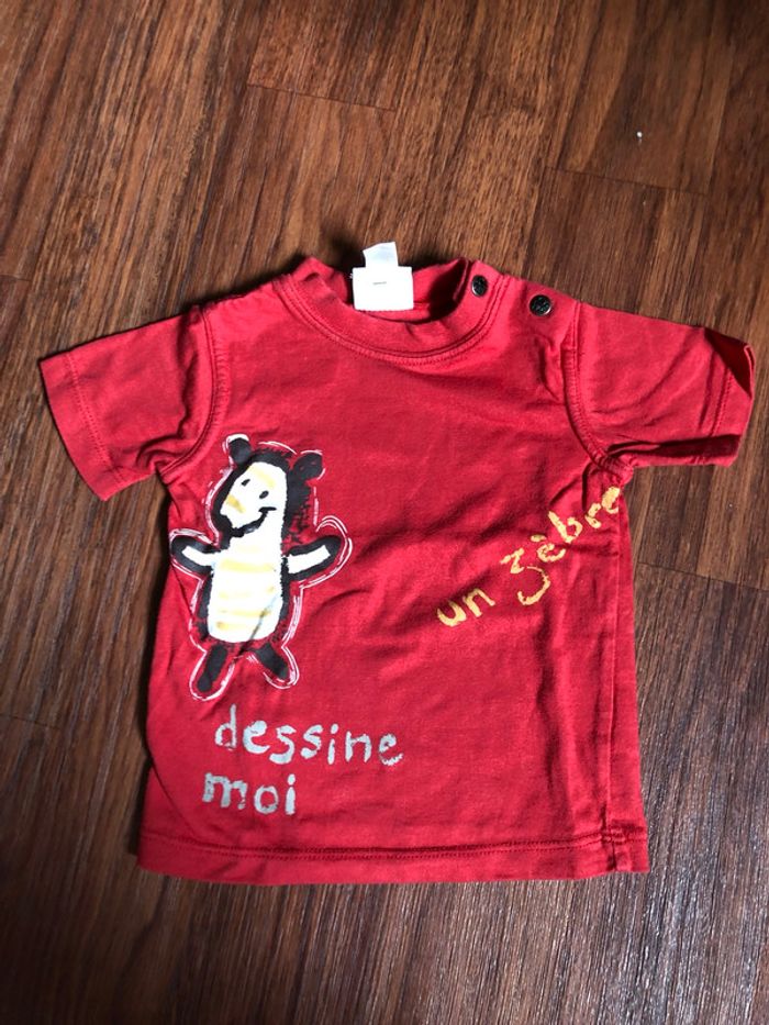 Tee shirt rouge okids 3 mois
