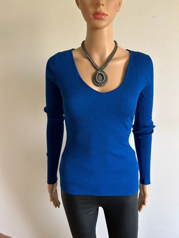 Pull bleu à manches longues Morgan taille S bon état