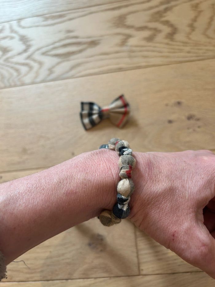 Bracelet et barette tissu Burberry fabrication artisanale - photo numéro 2