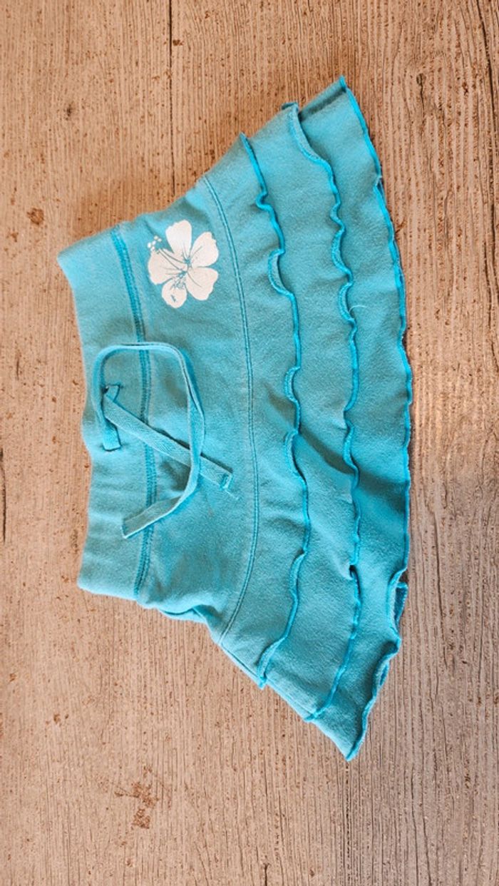 Jupe courte à volants, turquoise, peu mise, Canada House, 2 ans - photo numéro 2