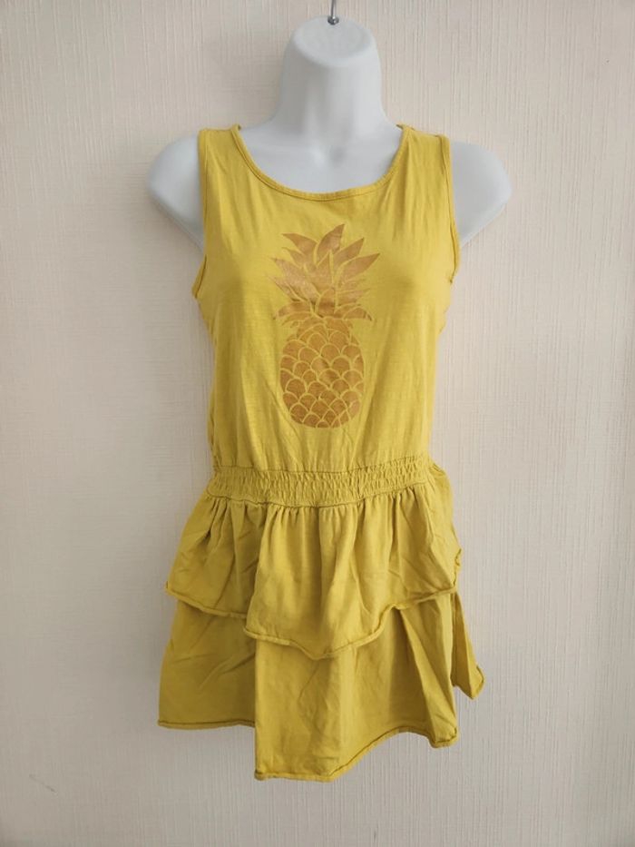 Jolie robe jaune à volants et motif Ananas Punkidz 12 ans