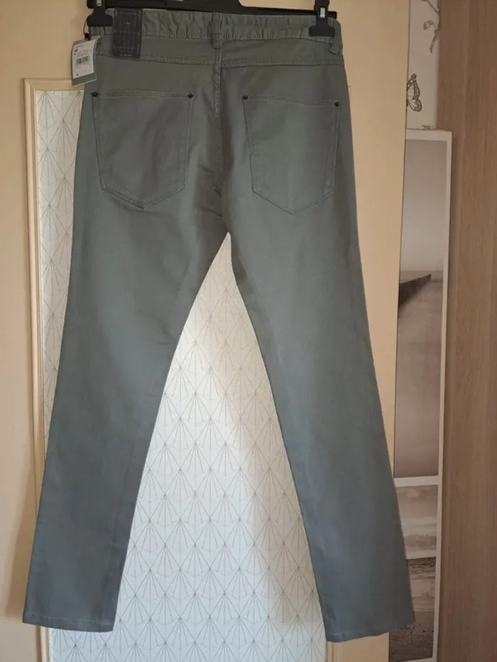 Pantalon homme gris neuf avec étiquette slim fit 40 France (44 Italy) Pizza Italia qualité - photo numéro 2