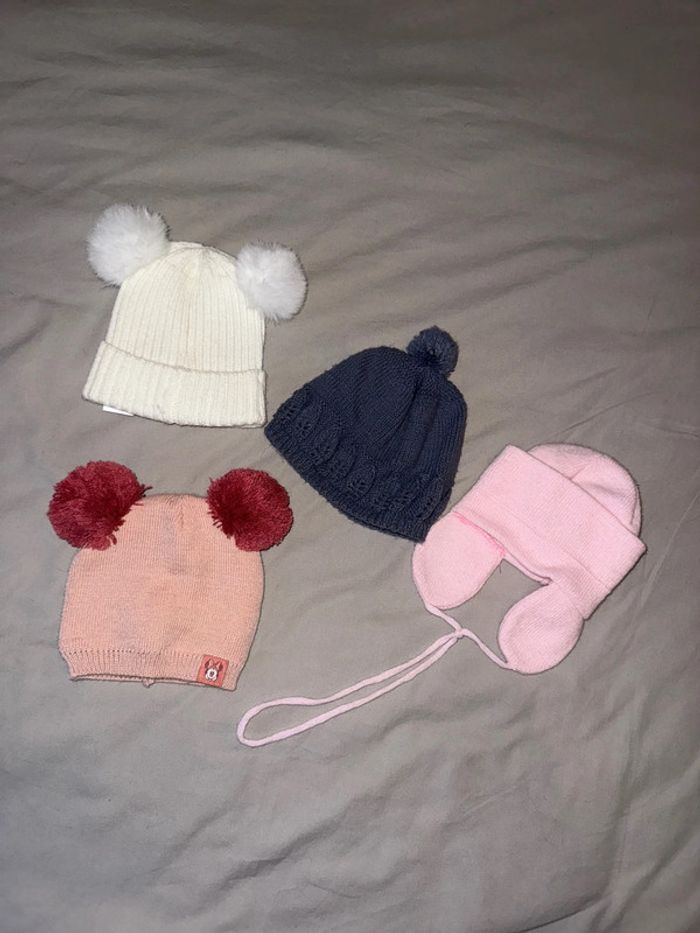 Lot 4 bonnet bébé Minnie mousse