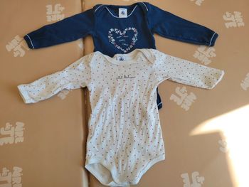 Lot de 2 bodies ML 9 mois - Iconiques Petit Bateau