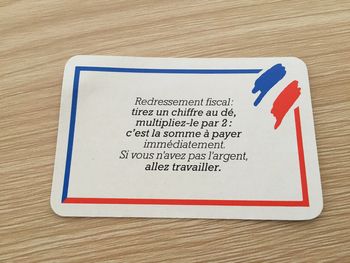 Carte hasard un chiffre au dé pièce détachée jeu de société Richesses de France édition Nathan #A42