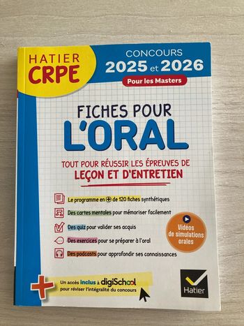 CRPE – Fiches oral leçon & entretien