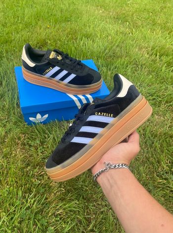 Adidas Gazelle Bold Core Black / Blue Spark / Wonder White - 38