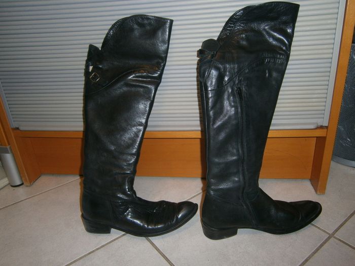 Bottes cavalières en cuir noir P38 - photo numéro 2