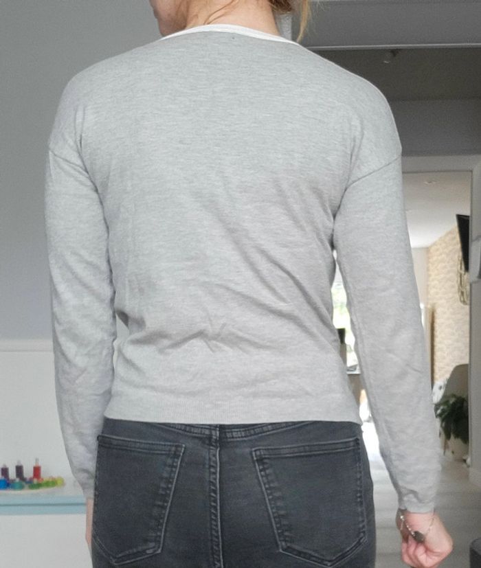 Pull kiabi 12 ans gris blanc corail - photo numéro 4