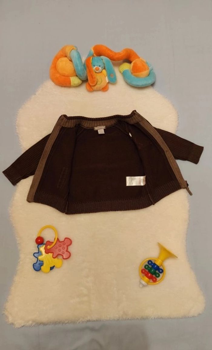 Gilet zippé côtelé marron "Have Fun With Orc" T. 6 mois Orchestra 💮100% Coton - photo numéro 9