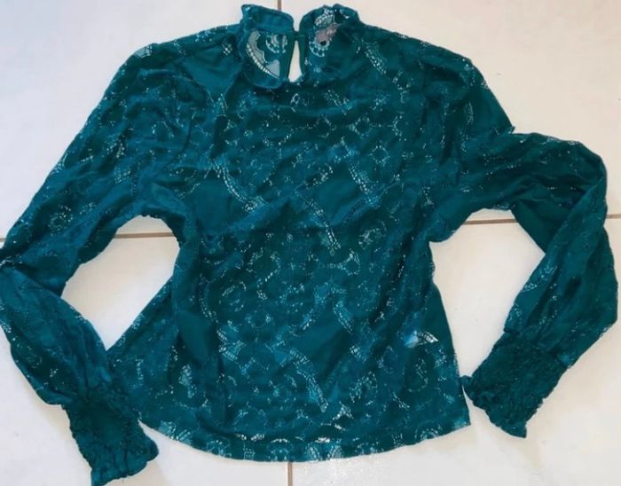 Hat ajoure dentelle vert sapin s