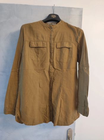 Chemise lin kaki