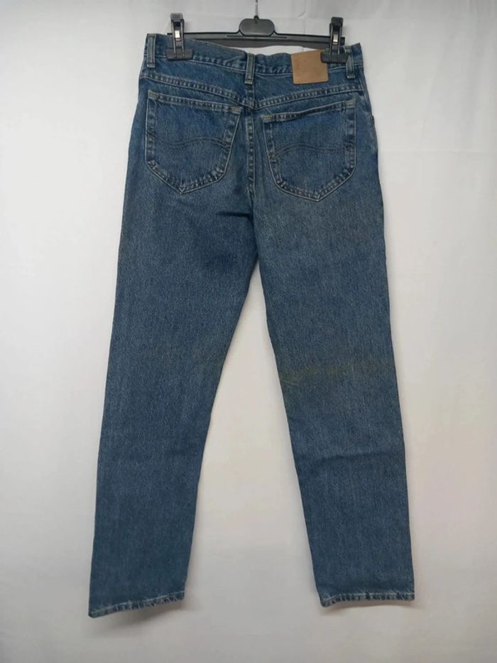 Jeans taille haute Lee vintage bleu foncé en coton - photo numéro 2