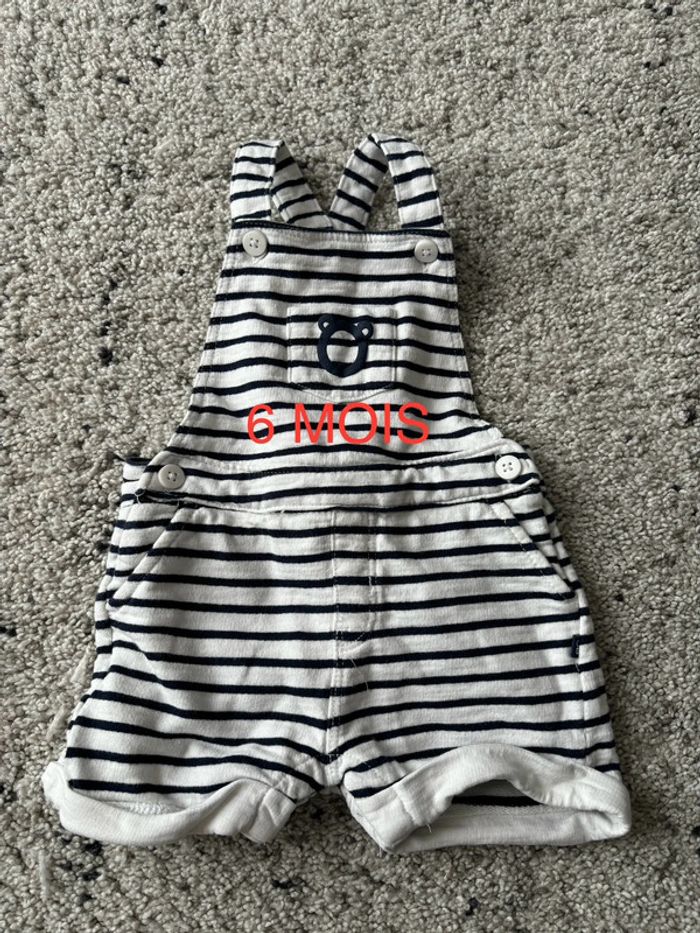 Salopette short garçon 6 mois