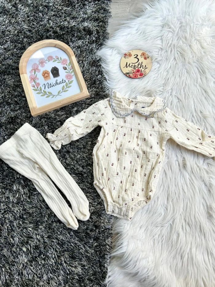 Ensemble body + collants - 2 pièces kiabi 3 mois