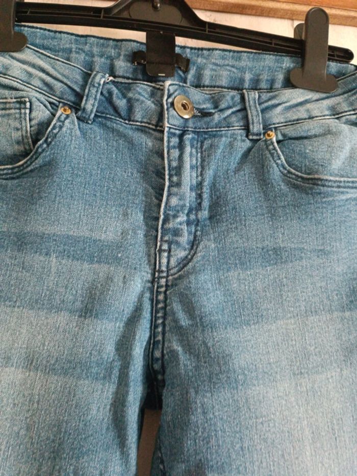 Jean slim taille haute bleu - photo numéro 5