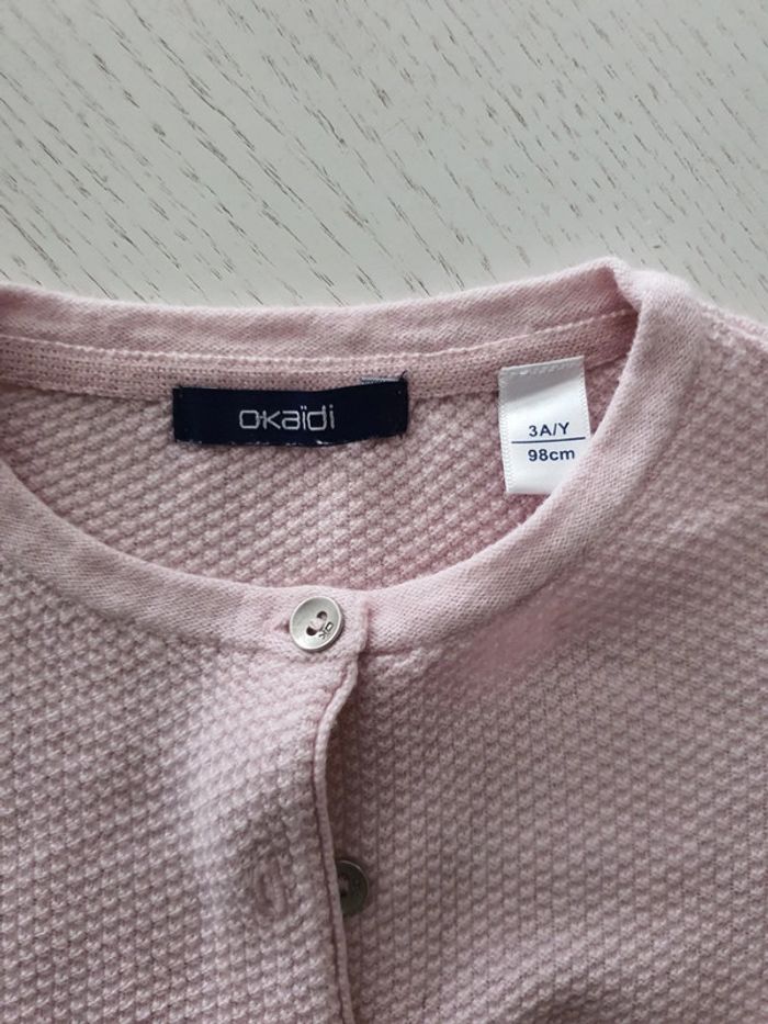 Gilet rose poudre rose poudré 3 ans obaibi - photo numéro 3