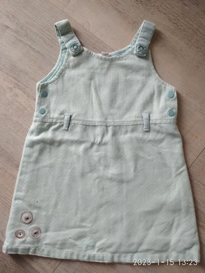 Robe velours turquoise pastel 24 mois
