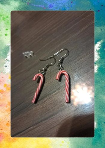 Boucles d'oreilles sucre d'orge neuves – Style festif