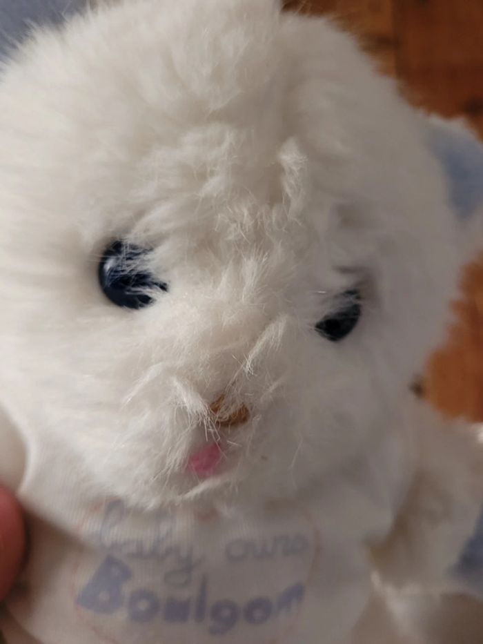 RARE Ours blanc T-shirt Made in France Boulgom Baby 20cm collection assis - photo numéro 2