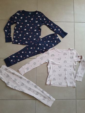 Lot 2 pyjamas ML mi-saison fille 8 ans KIABI TBE