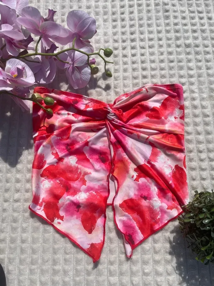 Top décontracté SHEIN en mousseline de soie, taille XS, imprimé floral