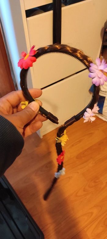 Serre-tête avec natte fleurie