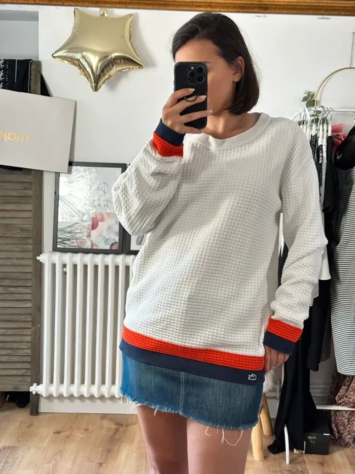 Pull Lacoste blanc taille 40 - photo numéro 2