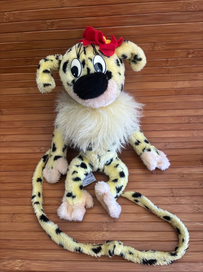 Vintage peluche madame marsupilami fleur rouge ajena marsu 1997