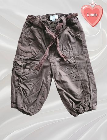 Pantalon marron fille 6 mois