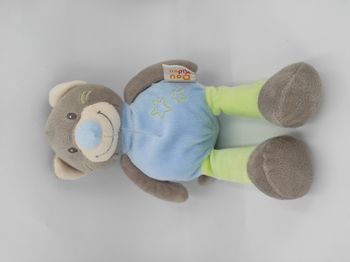 Doudou Chat Ours Bleu Gris Doukidou