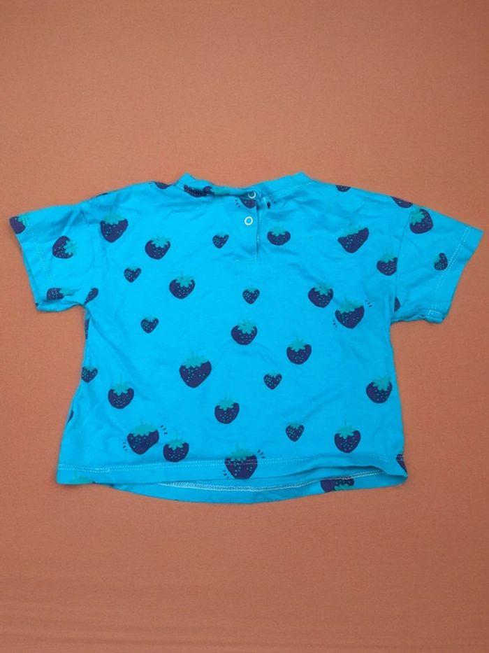 T-shirt turquoise fraises TAO - photo numéro 3