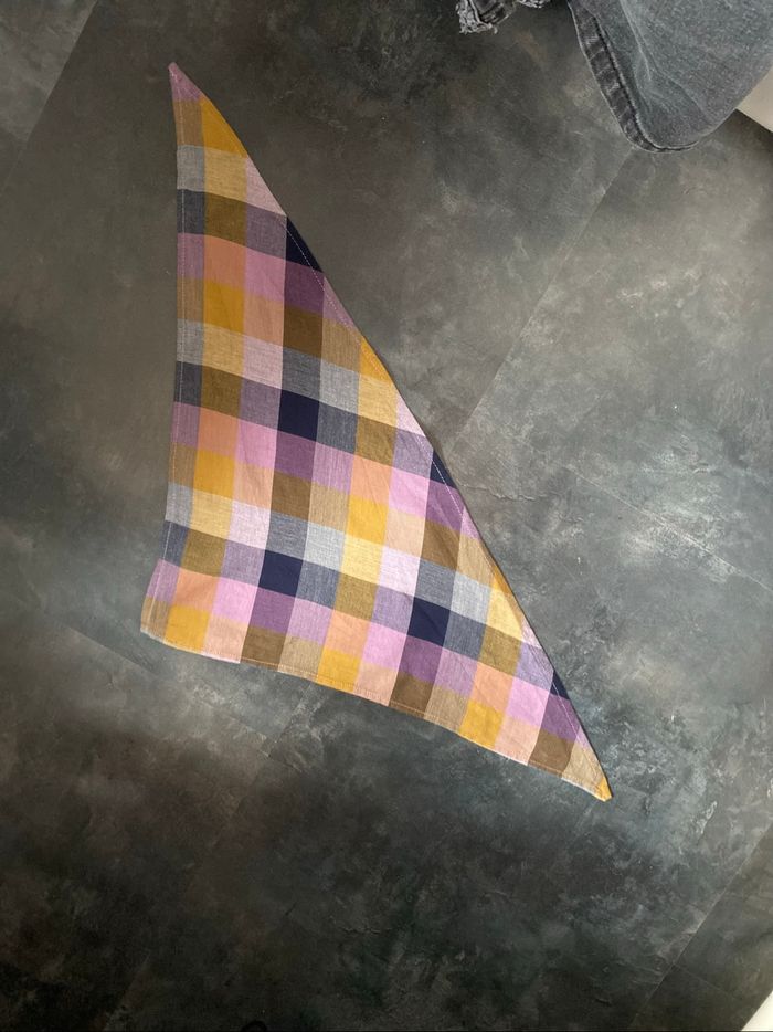 Fichu madras marine moutarde violet Catimini - photo numéro 3