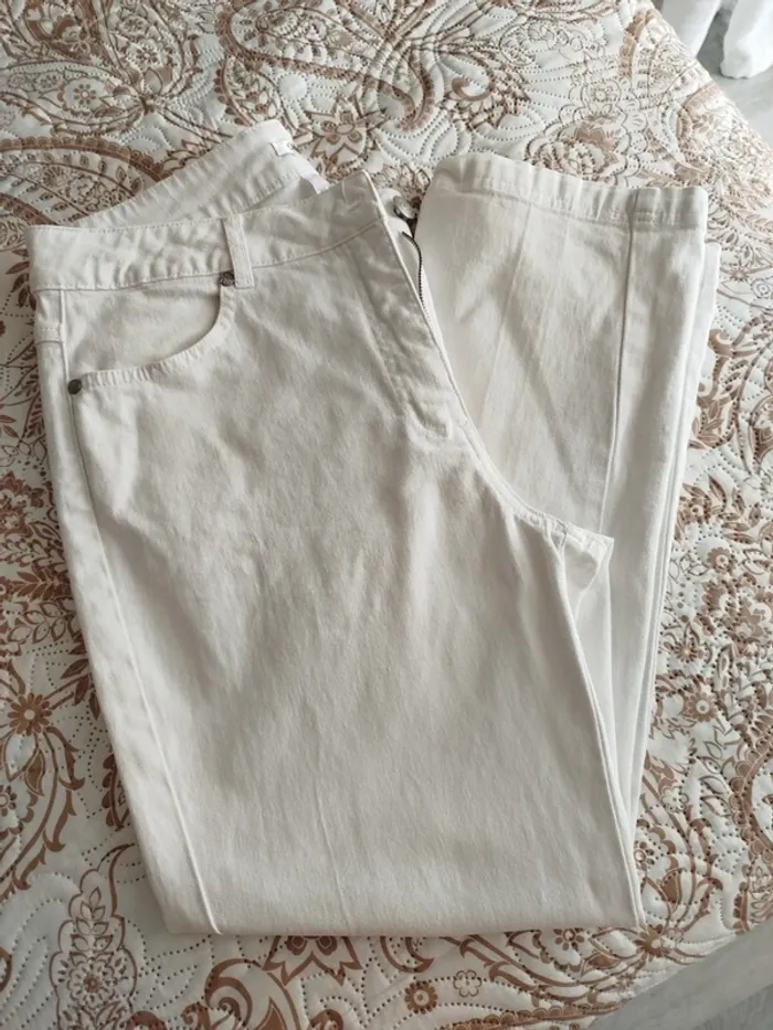 #Pantalon#blanc#coton