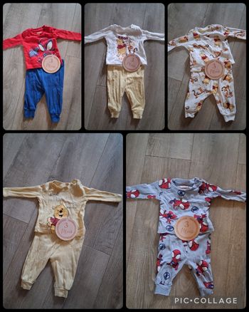 Lot de 5 pyjamas Disney winnie spiderman 3 mois