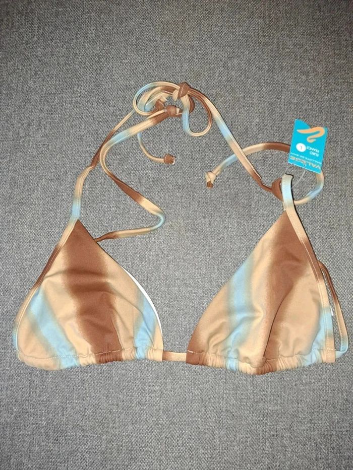 Maillot de bain / bikini marron/beige/bleu en L - photo numéro 2