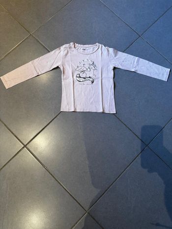 T shirt manches longues - Gemo - Licorne / You are limitless - Rose, argenté - 6 ans