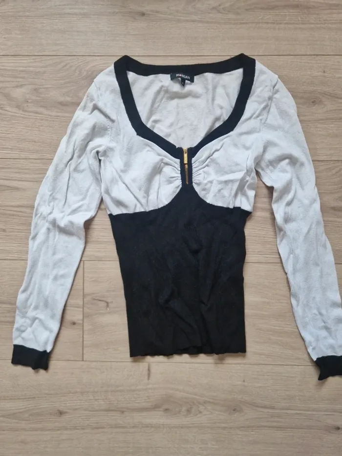 Pull Morgan blanc et noir taille S