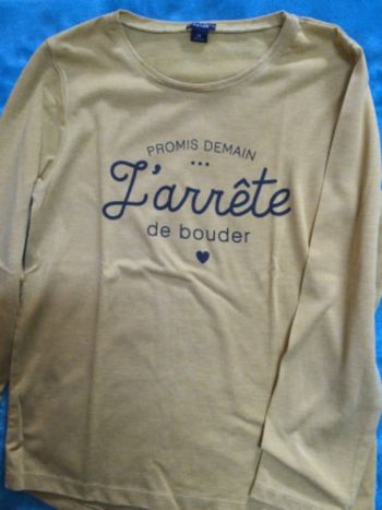 teeshirt kiabi moutarde taille 8 ans neuf